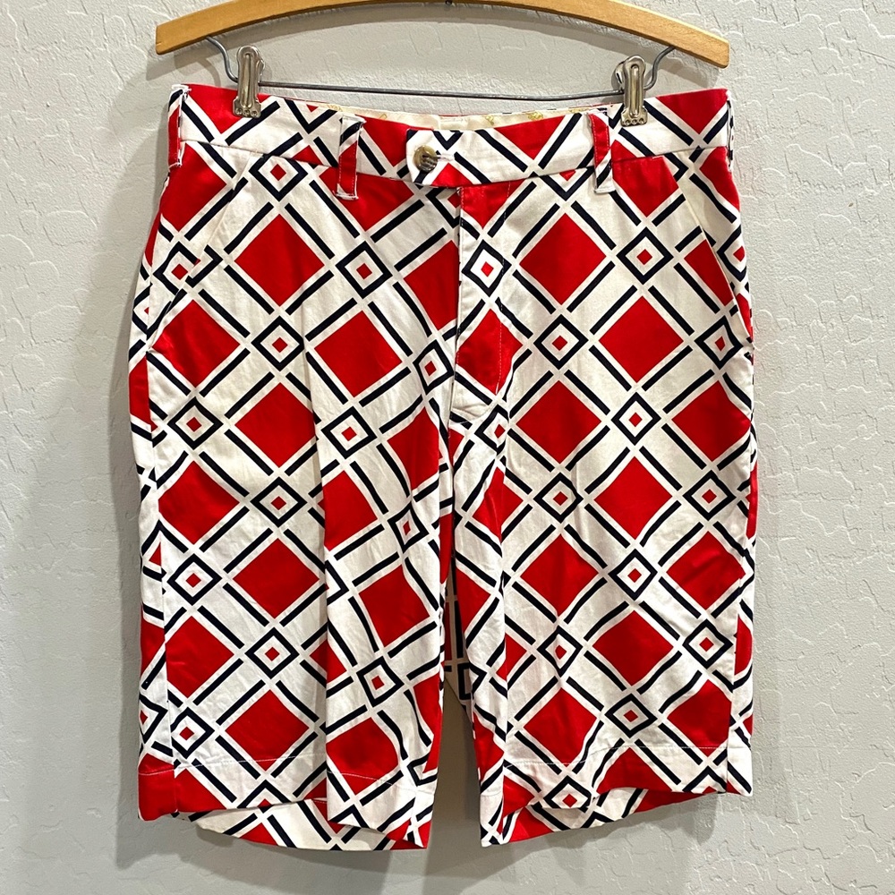 Loudmouth Bermuda Shorts Red Black White Geometric men’s 32 Athletic